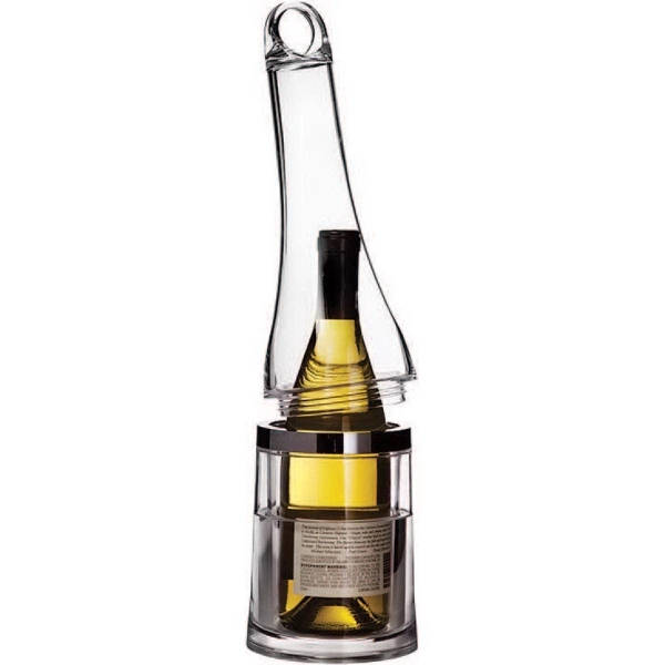 Portage Deluxe Portable Acrylic Wine Chiller, Two-piece, Bas - Image 2
