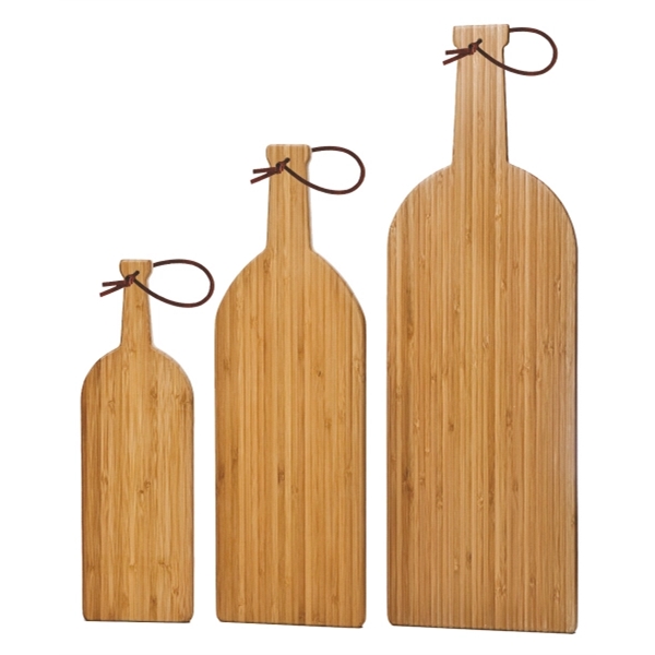 Bamboo Cutting Board, Wine Bottle Shape, Medium - Image 3
