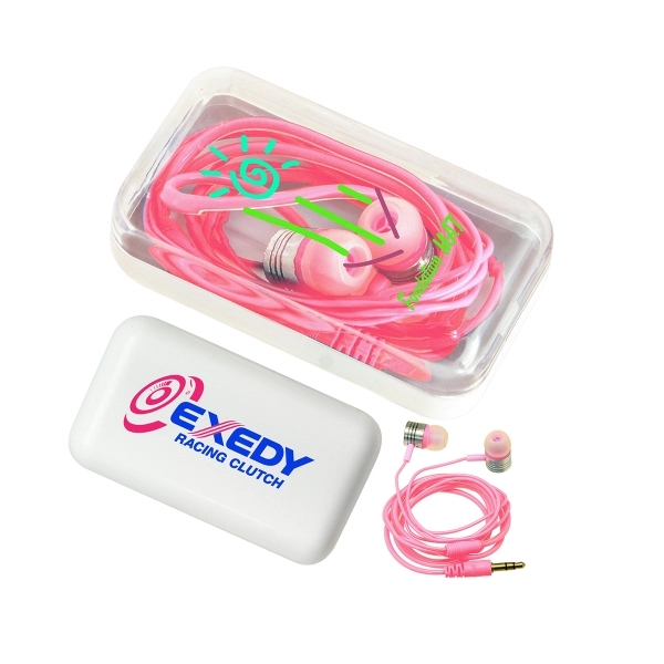 Techno Earbuds - Pink - Image 1