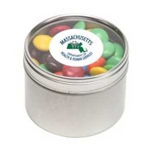 Candy Coated Chocolate Plain in Sm Round Window Tin