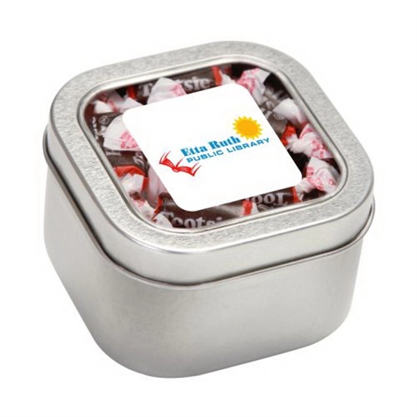 Tootsie Roll® Candy in Lg Square Window Tin