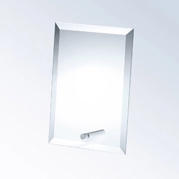Beveled vertical rectangle award with aluminum pole - Image 2