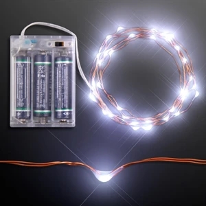 118" White LED String Lights, Battery Operated