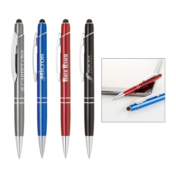 Anodize aluminum ballpoint pen with capacitive stylus - Image 1