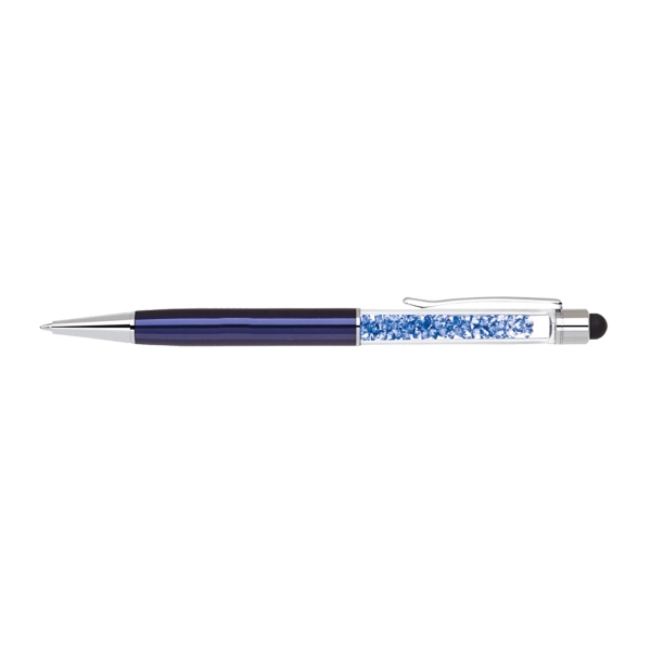 Brass stylus pen with matching crystals and barrel colors - Image 2