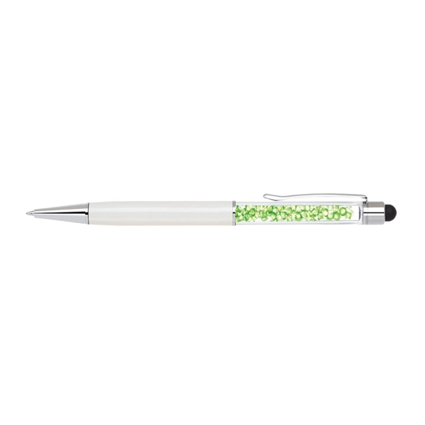 Brass stylus pen with matching crystals and barrel colors - Image 5