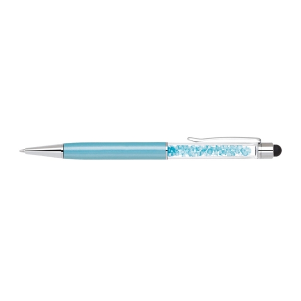 Brass stylus pen with matching crystals and barrel colors - Image 6
