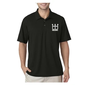 Printed UltraClub® Men's Cool & Dry Mesh Pique Polo Shirt