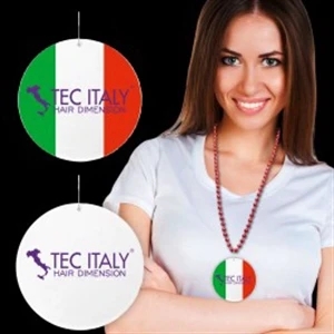 Italian Flag Plastic Medallions - 2 1/2"