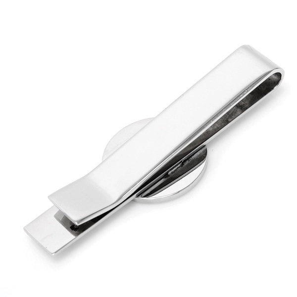 Stainless Steel Round Infinity Engravable Tie Bar - Image 3