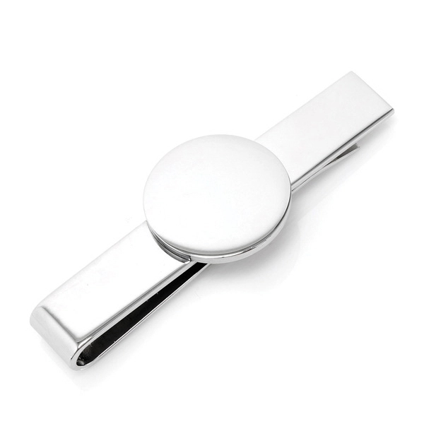 Stainless Steel Round Infinity Engravable Tie Bar - Image 1