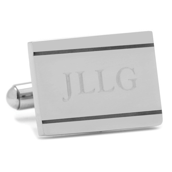Stainless Steel Engravable Etched Frame Cufflinks - Image 2