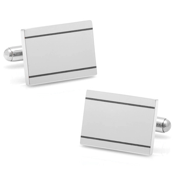 Stainless Steel Engravable Etched Frame Cufflinks - Image 1