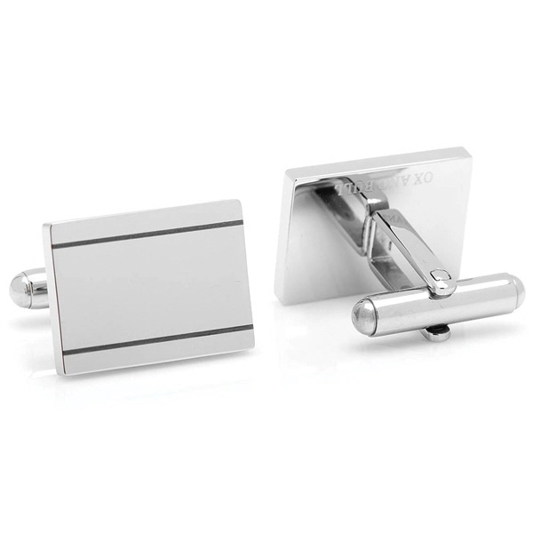 Stainless Steel Engravable Etched Frame Cufflinks - Image 3