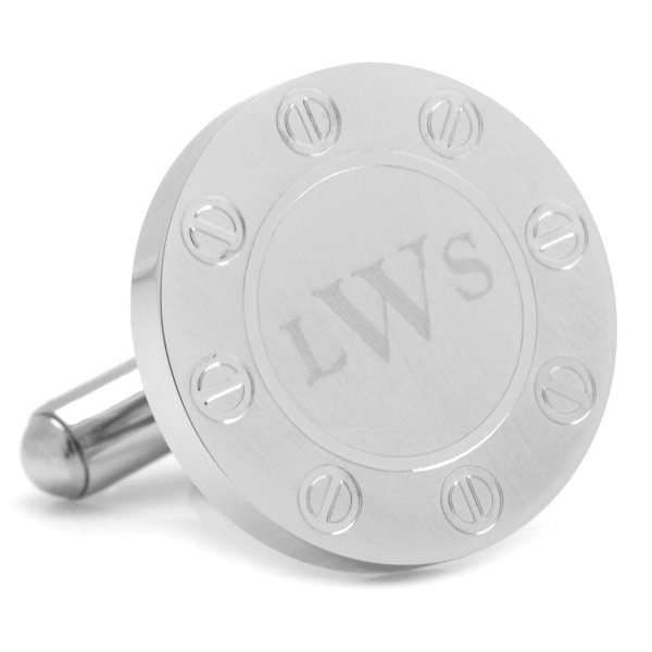Stainless Steel Engravable Bolted Cufflinks - Image 2