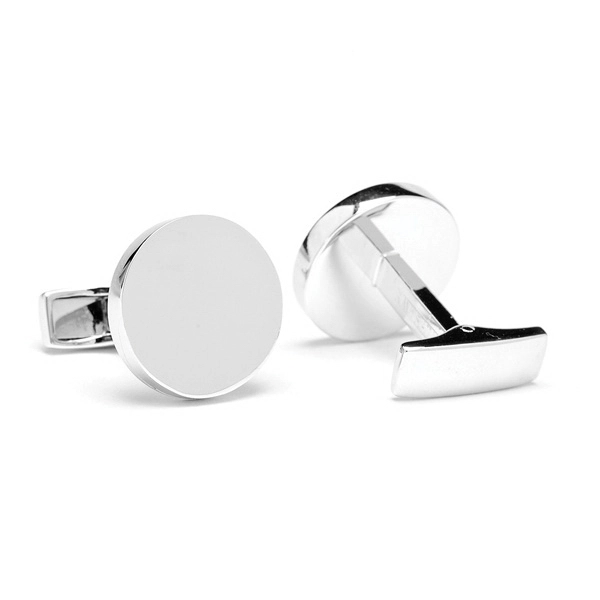 Sterling Silver Infinity Edge Round Cufflinks - Image 2