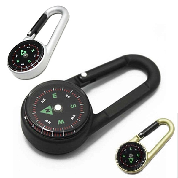 High Quality Carabiner Key Ring with Compass