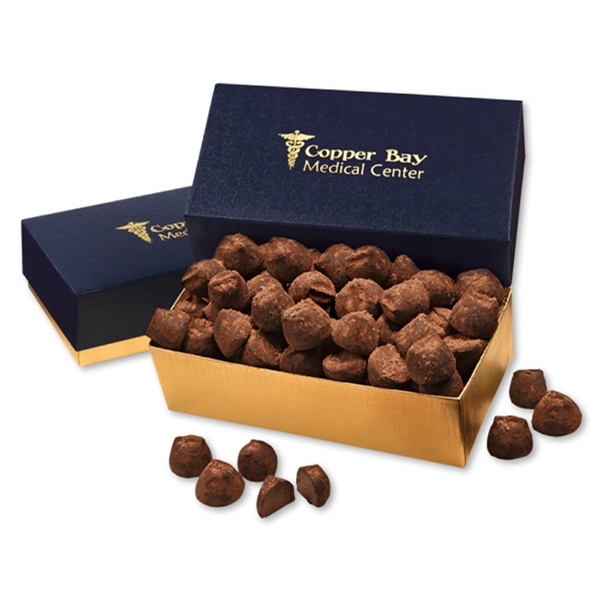 Cocoa Dusted Truffles in Navy & Gold Gift Box