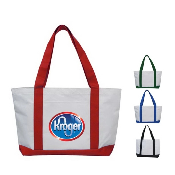 Classic Two Tone Polyester Tote - Image 1