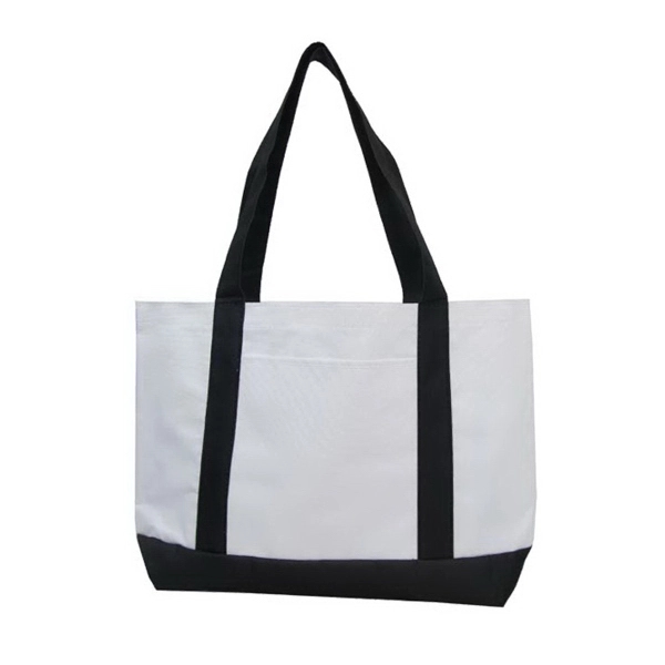 Classic Two Tone Polyester Tote - Image 2