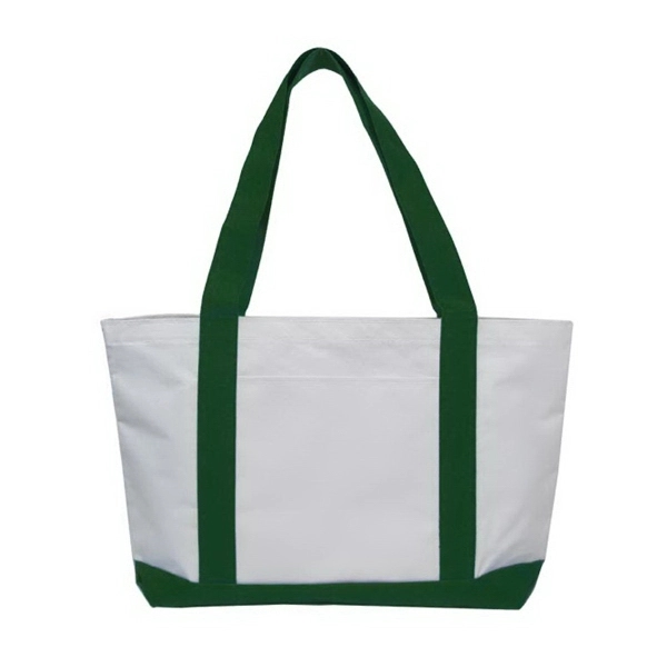 Classic Two Tone Polyester Tote - Image 4