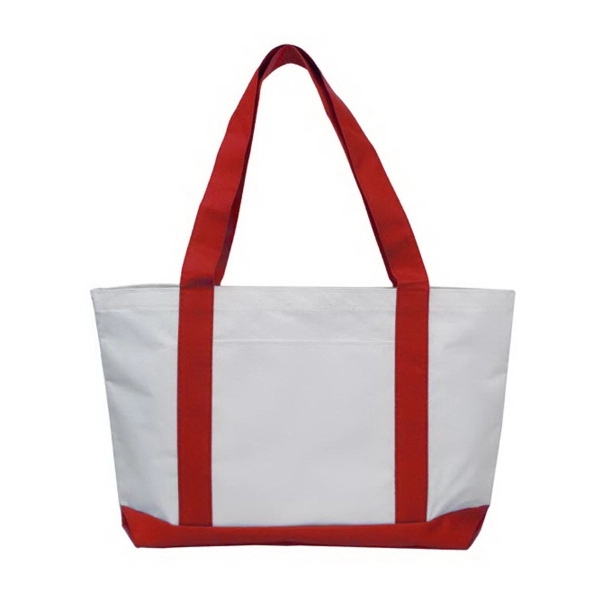 Classic Two Tone Polyester Tote - Image 5