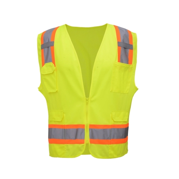 Class 2 Safety Vest Solid Front with Mesh Back