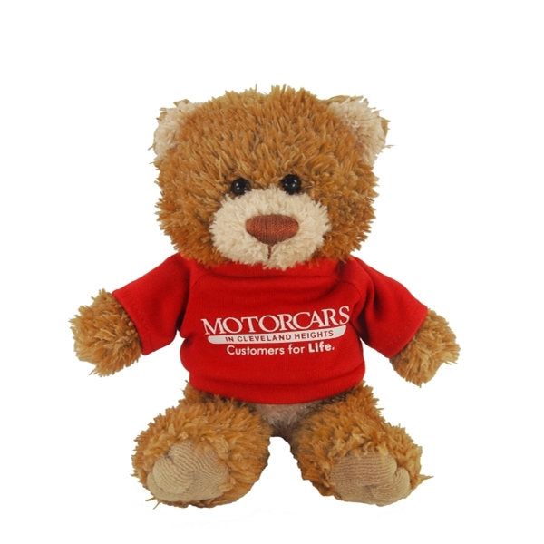 8" Brown Sugar Bear with shirt and one color imprint