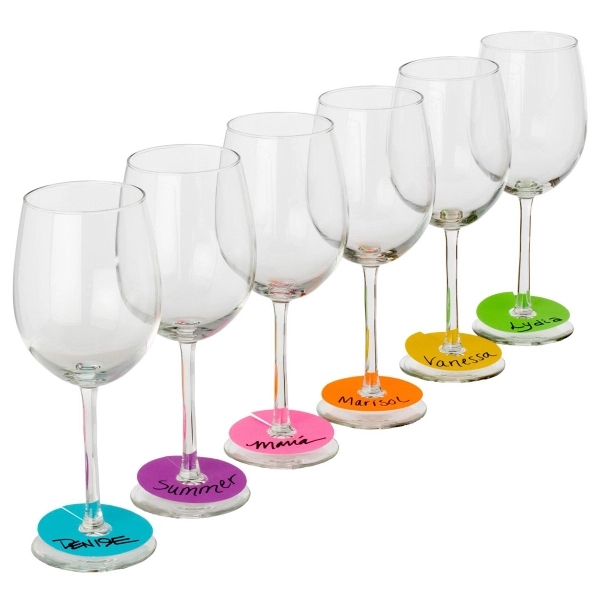 Neon Party Wine Glass Paper Tags (24 each) - Image 1