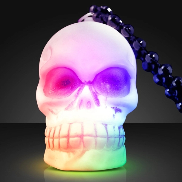 LED soft skeleton skull bead necklace - Image 1