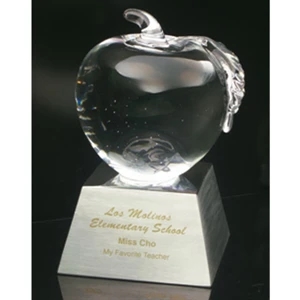 Apple with Solid Aluminum Base Award