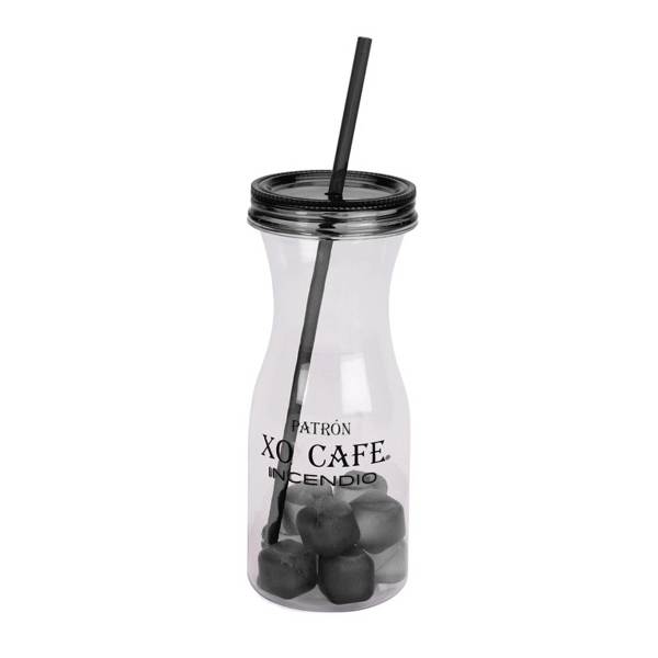 30 OZ. CARAFE STYLE WATER BOTTLE WITH MATCHING ICE STRAW AND - Image 2