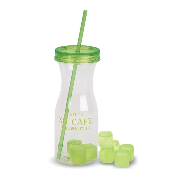 30 OZ. CARAFE STYLE WATER BOTTLE WITH MATCHING ICE STRAW AND - Image 5