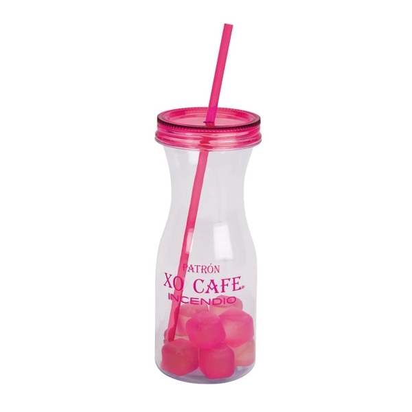 30 OZ. CARAFE STYLE WATER BOTTLE WITH MATCHING ICE STRAW AND - Image 6