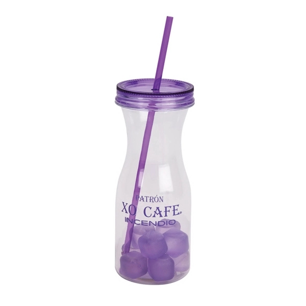 30 OZ. CARAFE STYLE WATER BOTTLE WITH MATCHING ICE STRAW AND - Image 7