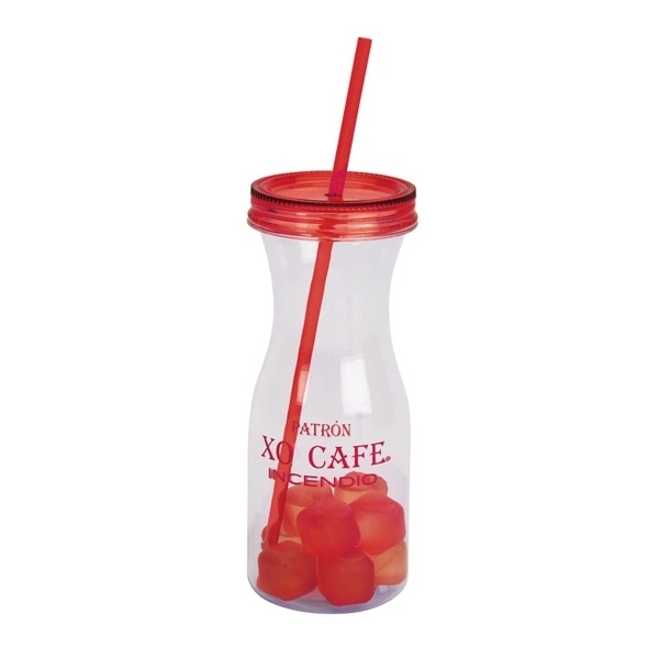 30 OZ. CARAFE STYLE WATER BOTTLE WITH MATCHING ICE STRAW AND - Image 8