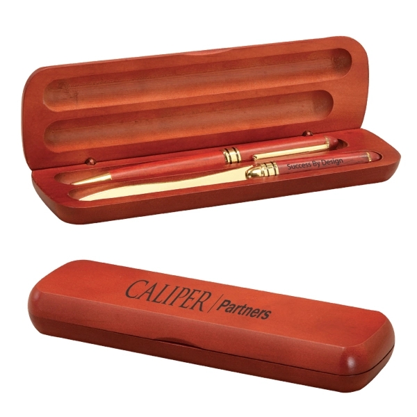 Rosewood Case With Pen And Letter Opener Gift Set - Image 1