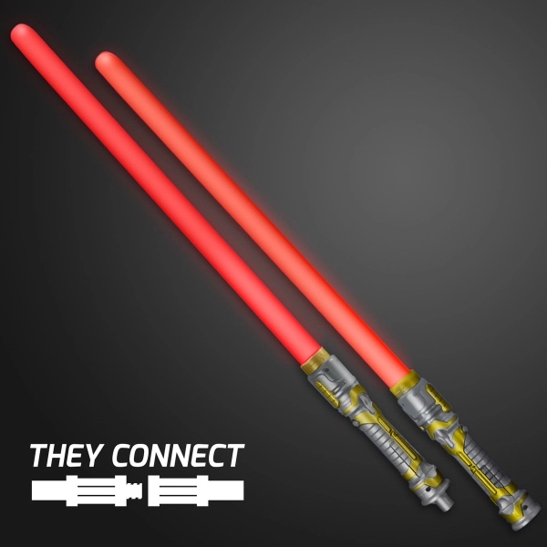 Double Sided Swords Sabers with Red LEDs and Sounds - Image 2