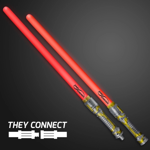 Double Sided Swords Sabers with Red LEDs and Sounds - Image 1