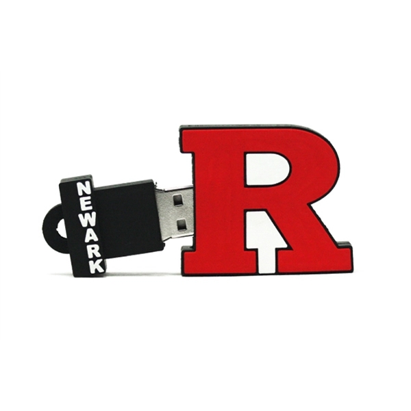 Custom 2D PVC USB Flash Drive - R Shaped - Image 2