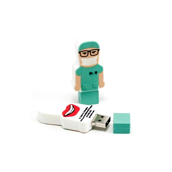 Custom 2D PVC USB Flash Drive - Doctor Shaped - Image 2