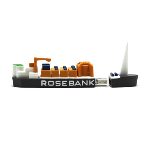 Custom 3D PVC USB Flash Drive - Cargo Ship Shaped - Image 3