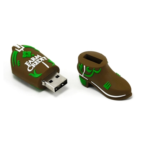 Custom 3D PVC USB Flash Drive - Cowboy Boot Shaped - Image 2