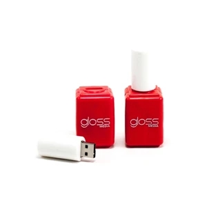 Custom 3D PVC USB Flash Drive - Red Nail Polish Shaped