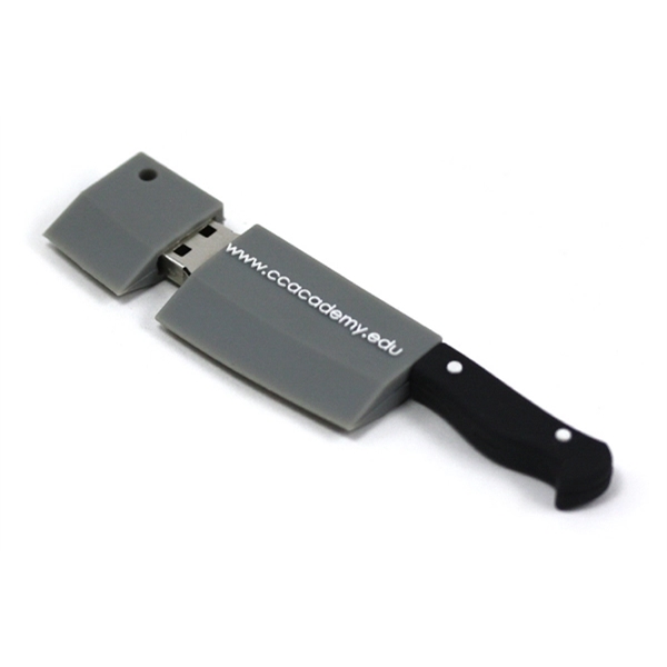 Custom 3D PVC USB Flash Drive - Kitchen Knife Shaped - Image 2