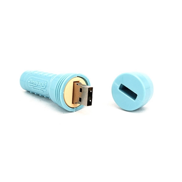 Custom 3D PVC USB Flash Drive - Flashlight Shaped - Image 4