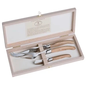 Laguiole Luxe Cheese Set, Olivewood Handles