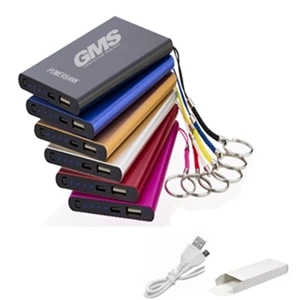 4000 mAh Metal Portable Power Bank Charger with Key Holder