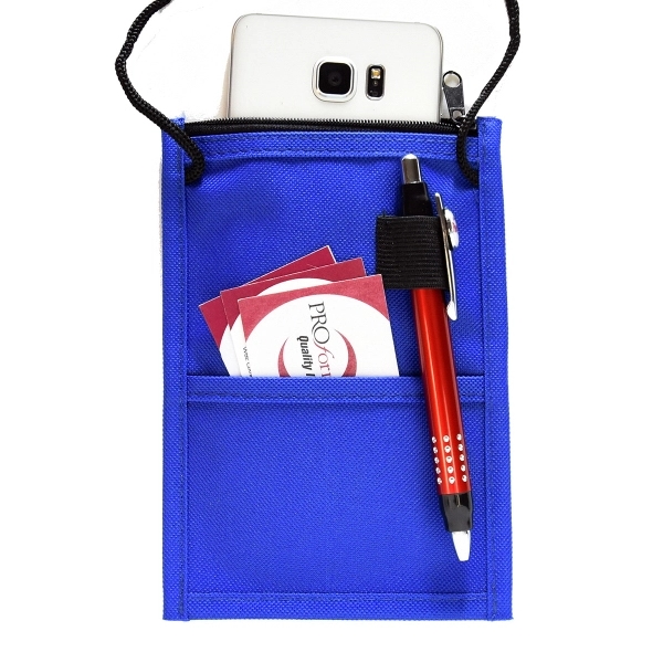 Red Event Pouch w/ top zipper and adjustable cord - Image 2