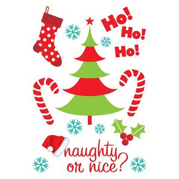 Naughty or Nice Glitter Holiday Tattoo Sheet